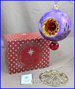 2002 Christopher Radko Ice Ball Beauty Purple & Red 5 Glass Christmas Ornament