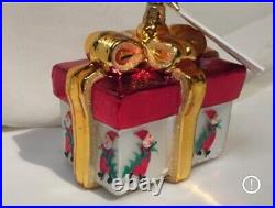 2002 Christopher Radko NICK GIFT White Present Gold Bow Ornament 0244660