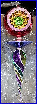 2002 Christopher Radko reflector ornament REGAL SPIN, XL 11 long, Germany