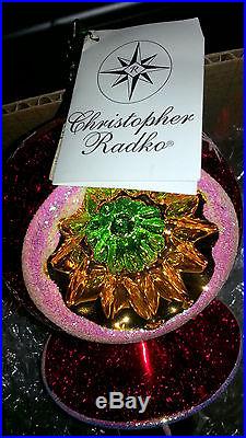 2002 Christopher Radko reflector ornament REGAL SPIN, XL 11 long, Germany