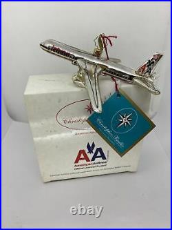 2007 Christopher Radko American Airlines B-777 Glass Ornament 3012117 w Orig Box
