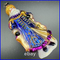 2015 Chritopher Radko Wonderous Journey 7.5 Ornament 1017879 Blue Purple Santa
