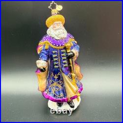 2015 Chritopher Radko Wonderous Journey 7.5 Ornament 1017879 Blue Purple Santa