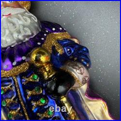 2015 Chritopher Radko Wonderous Journey 7.5 Ornament 1017879 Blue Purple Santa