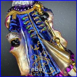 2015 Chritopher Radko Wonderous Journey 7.5 Ornament 1017879 Blue Purple Santa