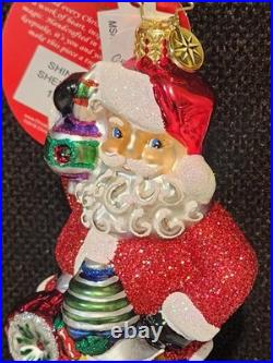 2018 NWT Radko SHENANIGAN 1019779 Santa Ornament Indent Reflector Ball 6.5 2018 NWT Radko SHENANIGAN 1019779 Santa Ornament Indent Reflector Ball 6.5