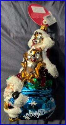 2025 Disney Christopher Radko Chip Dale Santa Christmas Ornament New 2025 Disney Christopher Radko Chip Dale Santa Christmas Ornament New
