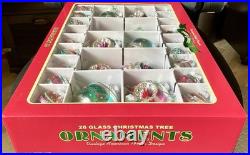 26 Assortment Set Shiny Brite Christmas Ornaments 2 Figural Indents Radko