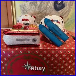 2 Christopher Radko Glass Christmas Ornaments Hello Kitty 2024 Sanrio Sled Ski
