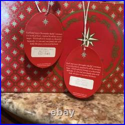 2 Christopher Radko Glass Christmas Ornaments Hello Kitty 2024 Sanrio Sled Ski