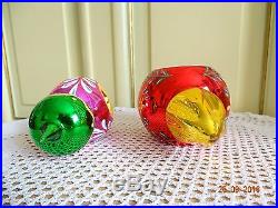 2 retired Christopher Radko reflector 2,3 sided ornaments big over 6 inch RARE