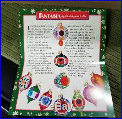 3 CHRISTOPHER RADKO Large FANTASIA Ornaments with Box Blossom Brites Christmas