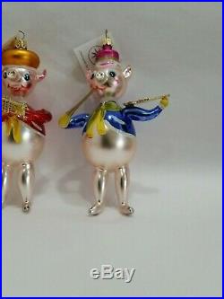 3 Christopher Radko Italian Blown Glass Ornaments THREE LITTLE JIGS / Pigs 1996