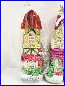 3 NIB Vintage 1998 Christopher Radko Sugar Hill II Home Holiday Series LTD ED