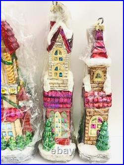 3 NIB Vintage 1998 Christopher Radko Sugar Hill II Home Holiday Series LTD ED