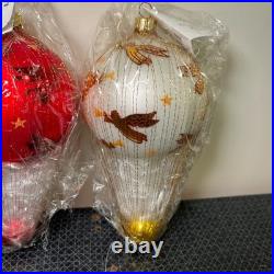 3 Radko Angelic Assent Hot Air Balloon Red Blue White 8 Ornament 99-012-0 RARE