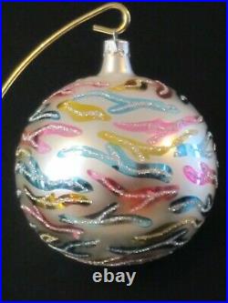 3rd YEAR CHRISTOPHER RADKO! SQUIGGLES Ball Christmas Ornament, 1988, RARE