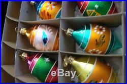6 Christopher Radko FANTASIA Glass Ornaments Indent NATURES VALLEY withBox FREUSHP