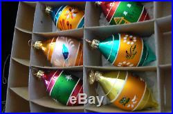 6 Christopher Radko FANTASIA Glass Ornaments Indent NATURES VALLEY withBox FREUSHP