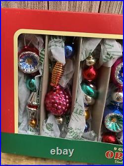 6 RADKO Shiny Brite Icicle Garland Retro Vintage Glass Beads Christmas Ornaments
