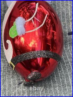7 Christopher Radko Santa Blown Glass MCM Xmas Tree Ornament Mercury Italy Vtg