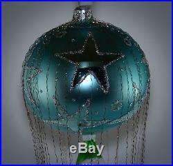 93 Christopher Radko Ornament ICE STAR SANTA WIRE BALLOON 10 93-405-0