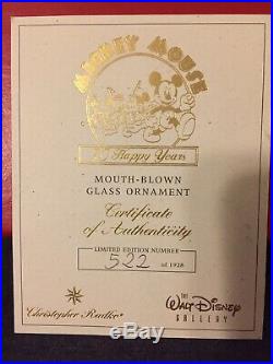 Amazingly Rare Christopher Radko Disneys Mickey Mouse 70 Happy Years Box Set