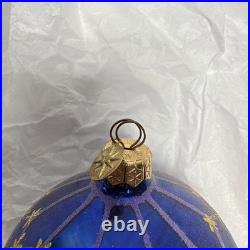 Beautiful Blue Vintage Christopher Radko Ball Ornament 9 Inches Tall