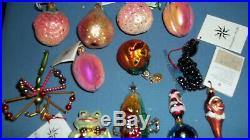 Beautiful Vintage Lot of 12 Christopher Radko Christmas Ornaments with Tags WOW