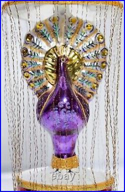 CHRISTOPHER RADKO 15th Anniversary Gilded Cage Peacock Wired Christmas Ornament