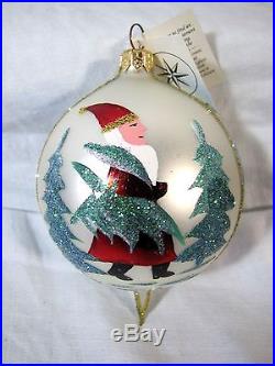 CHRISTOPHER RADKO 1995 BLOWN GLASS TEARDROP ORNAMENT- BLUE LUCY WithTAGS -RARE