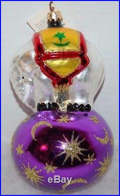 CHRISTOPHER RADKO CENTER RING Christmas Ornament 90-086-4 Elephant purple