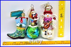 CHRISTOPHER RADKO Christmas Ornaments LOT OF 10 Full Size with Tags & Little Gems