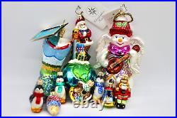 CHRISTOPHER RADKO Christmas Ornaments LOT OF 10 Full Size with Tags & Little Gems