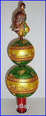 CHRISTOPHER RADKO First Day TREE TOPPER FINIAL ORNAMENT Blown Glass CHRISTMAS
