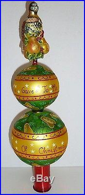 CHRISTOPHER RADKO First Day TREE TOPPER FINIAL ORNAMENT Blown Glass CHRISTMAS