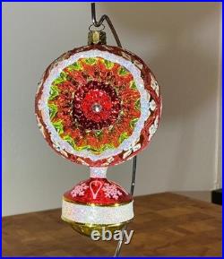 CHRISTOPHER RADKO Glass Christmas Ornament HEARTFULLY YOURS Reflector GERMANY