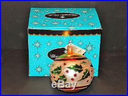 CHRISTOPHER RADKO HOLLY CHRISTMAS ORNAMENT, SIGNED DATED 1993, IN BOX