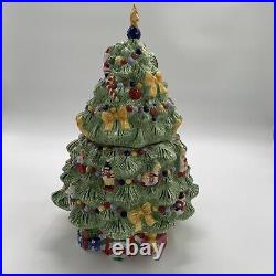 CHRISTOPHER RADKO Large Christmas Tree Cookie Jar Animals Centerpiece 15