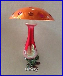 CHRISTOPHER RADKO ORNAMENTS CLIP ON MUSHROOMS LARGE EXCEPTIONAL HARD TO FIND