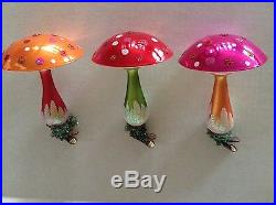 CHRISTOPHER RADKO ORNAMENTS CLIP ON MUSHROOMS LARGE EXCEPTIONAL HARD TO FIND
