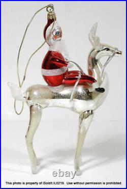 CHRISTOPHER RADKO ORNAMENT STERLING RIDER Santa on Reindeer with Box