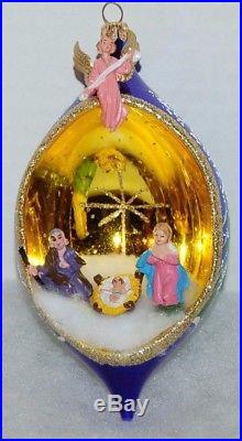CHRISTOPHER RADKO O HOLY NIGHT Christmas Ornament 95-260-0 Holy Family, Teardrop