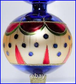 CHRISTOPHER RADKO On A Mission Finial Glass Christmas Tree topper Ornament RARE