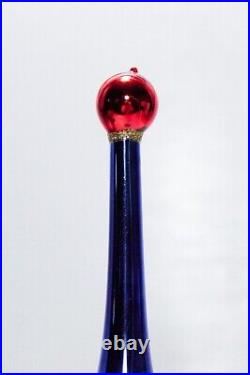 CHRISTOPHER RADKO On A Mission Finial Glass Christmas Tree topper Ornament RARE