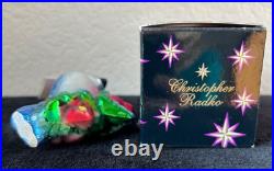CHRISTOPHER RADKO RARE BLUE JAY WAY BLUE BIRD With FLOWER CHRISTMAS ORNAMENT 2003