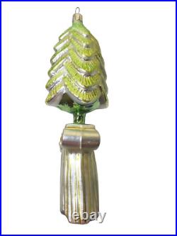 CHRISTOPHER RADKO SIGNED 93 Classic Christmas Tree Blown Painted Glass Ornament