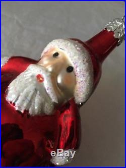 CHRISTOPHER RADKO Santa Ornament Christmas Vintage Rare Roly Poly Round
