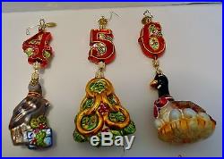 CHRISTOPHER RADKO Twelve Days Of Christmas Full Set of 12 Ornaments 2001