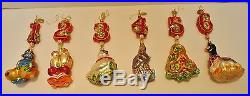 CHRISTOPHER RADKO Twelve Days Of Christmas Series 2 Set of 12 Ornaments